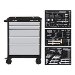 Kraftwerk Werkstattwagen BASIC LINE LT700, 5 Schubladen, 259-tlg.