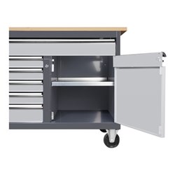 Kraftwerk BASIC LINE Rollwerkbank mit 5 Schubladen, Tür und 1 großen Schublade