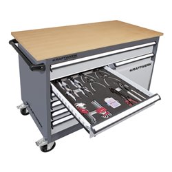 Kraftwerk BASIC LINE Rollwerkbank mit 5 Schubladen, Tür und 1 großen Schublade