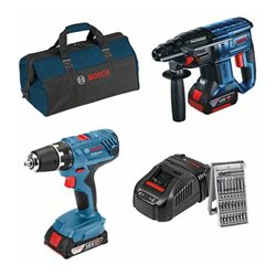 Bosch 18V-Set: GSR 18V-21 + GBH 18V-21 + GAL 1880 CV + AC-Set