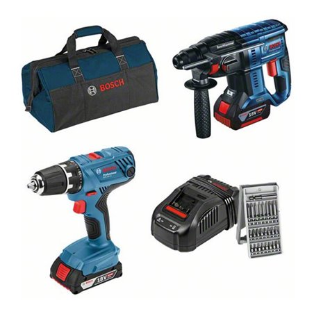 Bosch 18V-Set: GSR 18V-21 + GBH 18V-21 + GAL 1880 CV + AC-Set