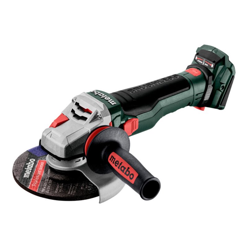 Metabo Akku-Winkelschleifer WB 18 LTX BL 15-150 Quick mit Bremse, Schnellspannmutter, drehbarem Akkupack  metaBOX 165 L