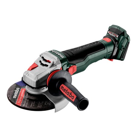 Metabo Akku-Winkelschleifer WB 18 LTX BL 15-150 Quick mit Bremse, Schnellspannmutter, drehbarem Akkupack  metaBOX 165 L
