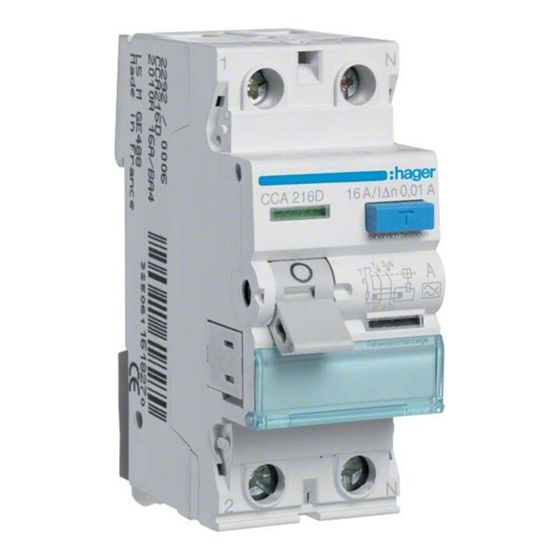 Hager FI-Schutzschalter 2pol. 16A/10mA,6kA CCA216D