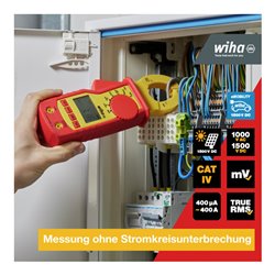 Wiha Strommesszange bis 1.000 V AC, CAT IV inkl. 2x AAA-Batterieninkl. 2x AAA-Batterien