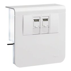 Tehalit Geräteträger Datenanschlus 20x80mm verkehrsweiß SL20080907 vws