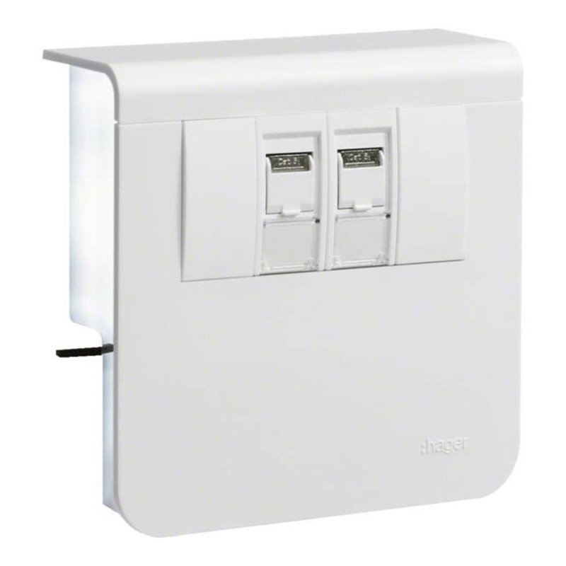 Tehalit Geräteträger Datenanschlus 20x80mm verkehrsweiß SL20080907 vws