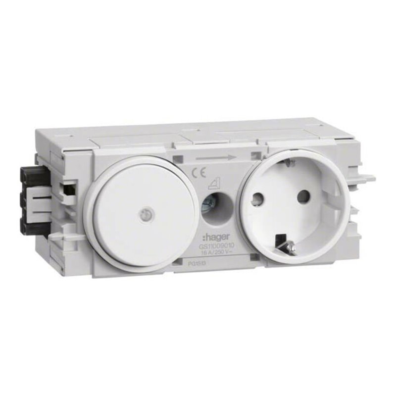 Tehalit Steckdose+Schalter C-Profil, vws GS11009016