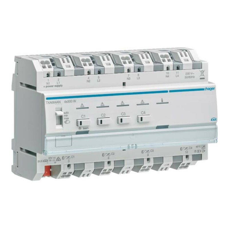 Hager Universal-Dimmaktor 4-fach, 4x300W TXA664AN