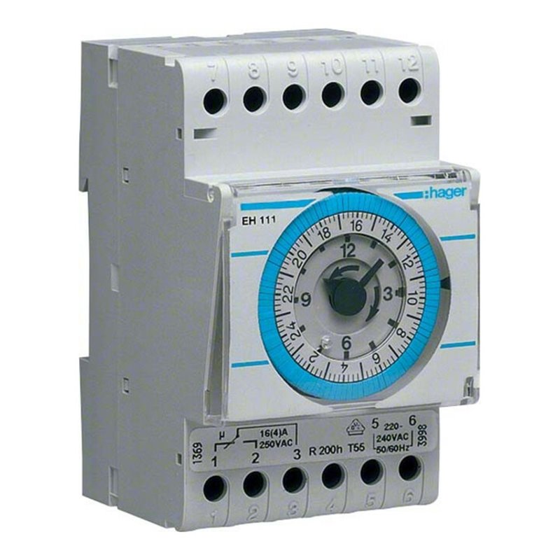 Hager Tagesschaltuhr 1W/16A,3PLE,Gangres. EH111