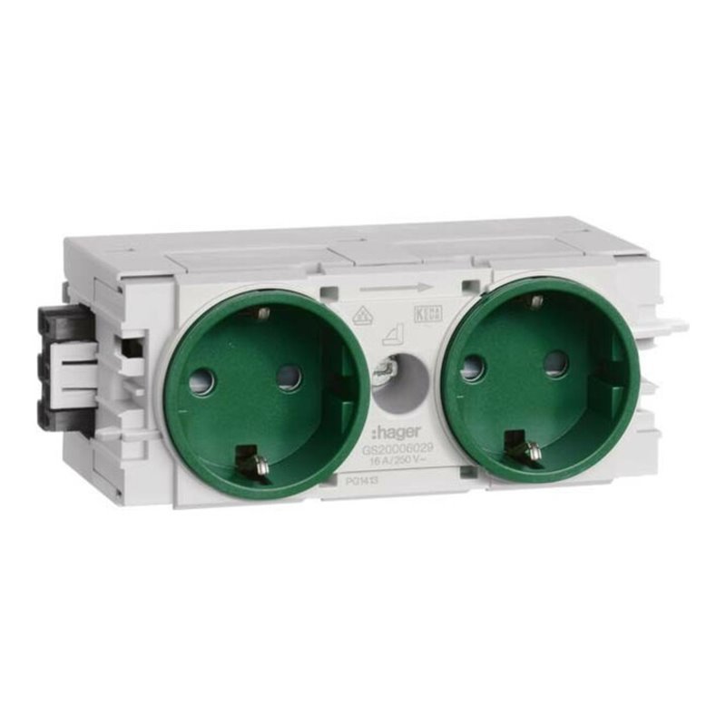 Tehalit Steckdose 2-fach gr C-Profil GS2000 mgn