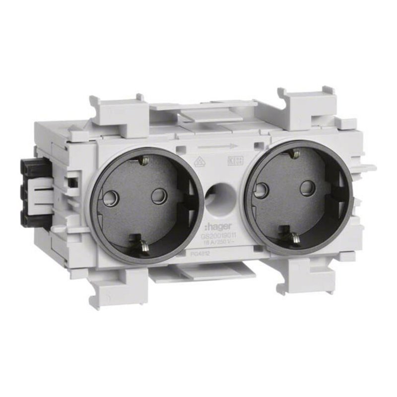 Tehalit Steckdose 2-fach gs frontrastend GS2001 gsw