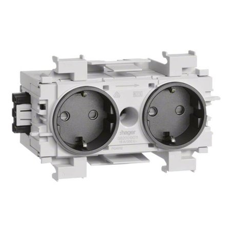 Tehalit Steckdose 2-fach gs frontrastend GS2001 gsw