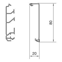 Tehalit SockelleistenkanalOberteil zu SL 20x80mm vw SL20080219016
