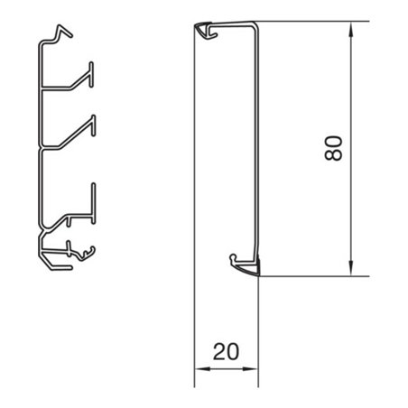 Tehalit SockelleistenkanalOberteil zu SL 20x80mm vw SL20080219016