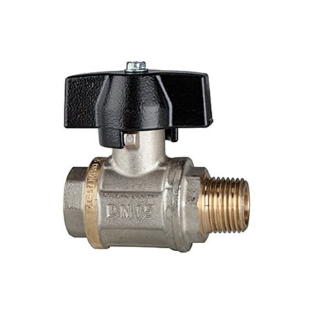 Riegler Kugelhahn schwere Ausführ., Flügelgriff, IG/AG, MS vern., G/R 1