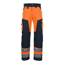 BLAKLÄDER Warnschutz-Bundhose, orange / marineblau, Konfektionsgröße DE: 24