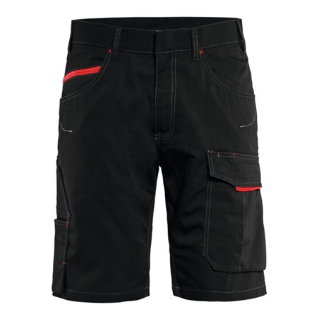 BLAKLÄDER Service Shorts Service Plus, schwarz / rot, Konfektionsgröße DE: 44