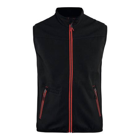 BLAKLÄDER Softshell Weste Service Plus, schwarz / rot, Unisex-Größe: 3XL