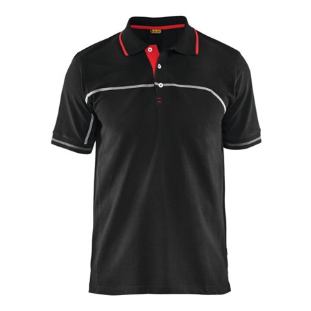 BLAKLÄDER Polo-Shirt Service Plus, schwarz / rot, Unisex-Größe: S