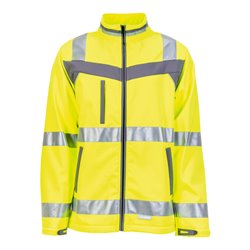 PLANAM Warnschutz-Softshell-Jacke Plaline, gelb / schiefer, Unisex-Größe: L