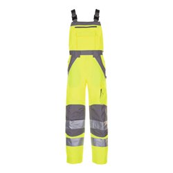 PLANAM Warnschutz-Latzhose Plaline, gelb / zink, Konfektionsgröße DE: 52