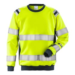 Fristads Flamestat High Vis Sweatshirt Kl. 3 7076 SFLH Größe 4XL Warnschutz-Gelb/Marine