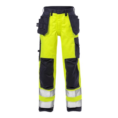 Fristads Flame High Vis Handwerkerhosen Damen Kl. 2 2589 FLAM Größe 38 Warnschutz-Gelb/Marine