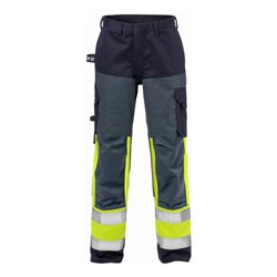 Fristads Flame High Vis Hose Damen Kl. 1 2591 FLAM Größe 38 Warnschutz-Gelb/Marine