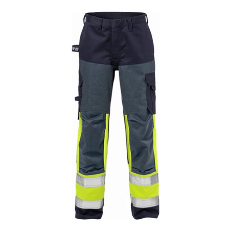Fristads Flame High Vis Hose Damen Kl. 1 2591 FLAM Größe 38 Warnschutz-Gelb/Marine