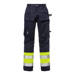 Fristads Flame High Vis Hose Damen Kl. 1 2591 FLAM Größe 38 Warnschutz-Gelb/Marine