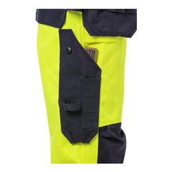 Fristads Flame High Vis Handwerkerhosen Damen Kl. 2 2589 FLAM Größe 42 Warnschutz-Gelb/Marine