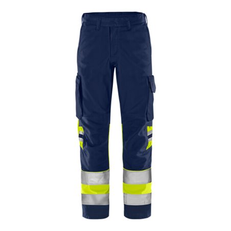 Fristads High Vis Green Hose Kl.1 2668 GPLU Größe C46 Warnschutz-Gelb/Marine