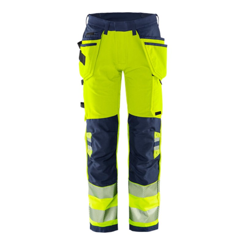 Fristads High Vis Green Handwerker Stretchhose Kl. 2 2644 GSTP Größe C50 Warnschutz-Gelb/Marine