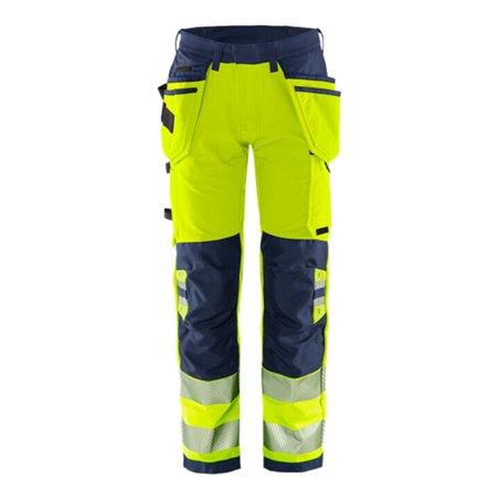 Fristads High Vis Green Handwerker Stretchhose Kl. 2 2644 GSTP Größe C60 Warnschutz-Gelb/Marine