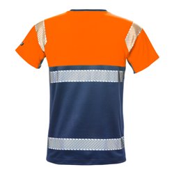 Fristads High Vis T-Shirt, Kl. 1 7518 THV Größe 4XL Warnschutz-Orange/Marine