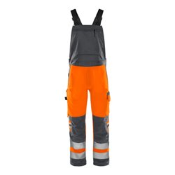 Fristads High Vis Green Latzhose Kl. 2 1030 GPLU Größe C66 Warnschutz-Orange/Grau