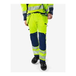 Fristads High Vis Green Handwerker Stretchhose Kl. 2 2644 GSTP Größe D88 Warnschutz-Gelb/Marine