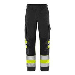Fristads High Vis Green Hose Kl.1 2668 GPLU Größe C60 Warnschutz-Gelb/Schwarz