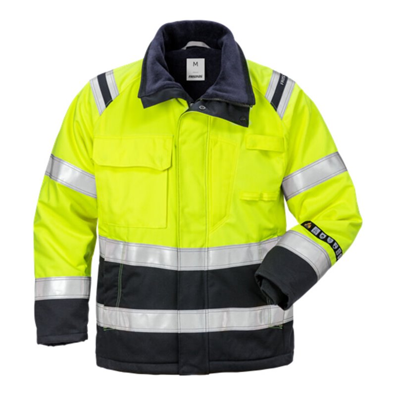 Fristads Flamestat High Vis Winterjacke für Damen, Kl. 3 4285 ATHS Größe S Warnschutz-Gelb/Marine