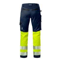Fristads High Vis Stretch-Hose Damen Kl. 1 2708 PLU Größe 48 Warnschutz-Gelb/Marine