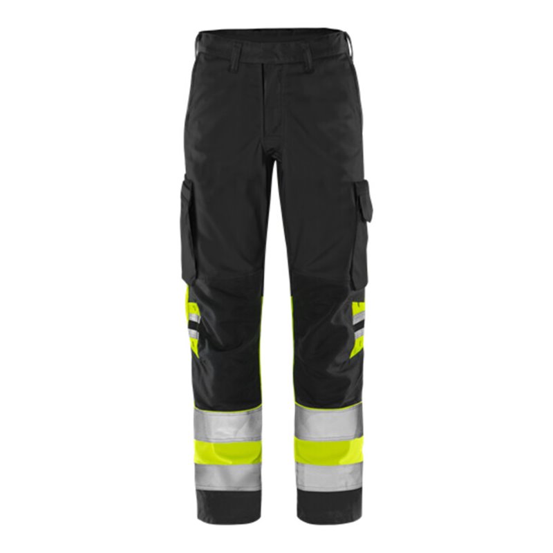 Fristads High Vis Green Hose Kl.1 2668 GPLU Größe D108 Warnschutz-Gelb/Schwarz