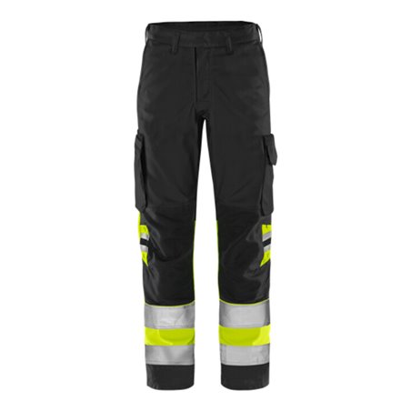 Fristads High Vis Green Hose Kl.1 2668 GPLU Größe D108 Warnschutz-Gelb/Schwarz