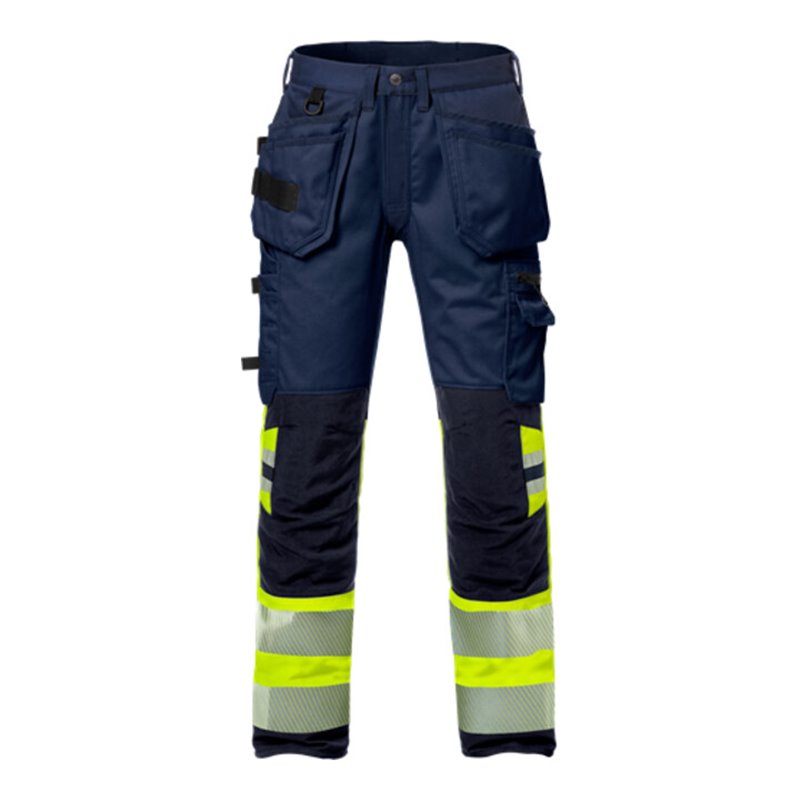 Fristads High Vis Handwerker Stretch-Hose Damen Kl. 1 2709 PLU Größe 46 Warnschutz-Gelb/Marine
