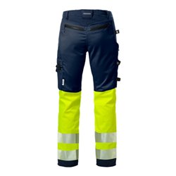 Fristads High Vis Handwerker Stretch-Hose Damen Kl. 1 2709 PLU Größe 46 Warnschutz-Gelb/Marine