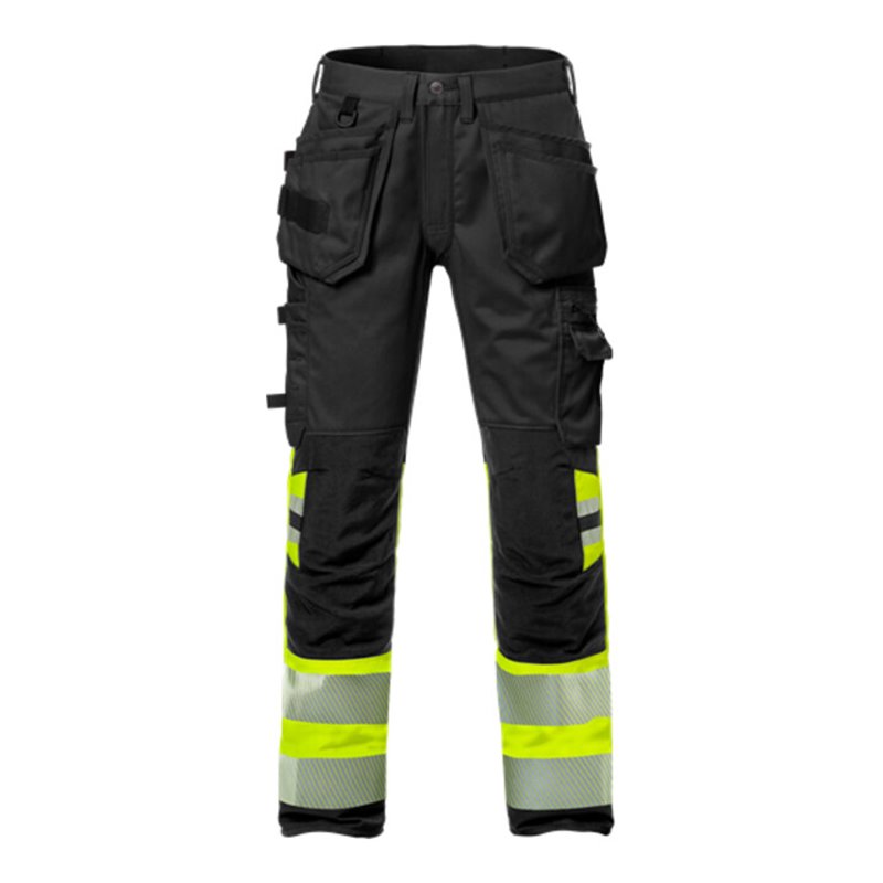 Fristads High Vis Handwerker Stretch-Hose Damen Kl. 1 2709 PLU Größe 42 Warnschutz-Gelb/Schwarz