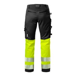 Fristads High Vis Handwerker Stretch-Hose Damen Kl. 1 2709 PLU Größe 40 Warnschutz-Gelb/Schwarz