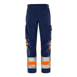 Fristads High Vis Green Hose Kl.1 2668 GPLU Größe D120 Warnschutz-Orange/Marine