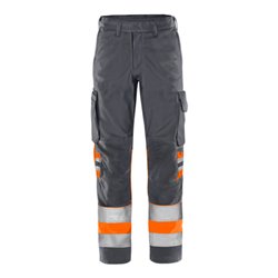 Fristads High Vis Green Hose Kl.1 2668 GPLU Größe C146 Warnschutz-Orange/Grau