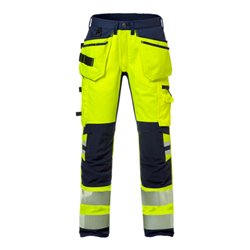 Fristads High Vis Handwerker Stretch-Hose Damen Kl. 2 2710 PLU Größe 34 Warnschutz-Gelb/Marine
